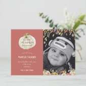 Fall Baby Birth Foto Ankündigung (Stehend Vorderseite)