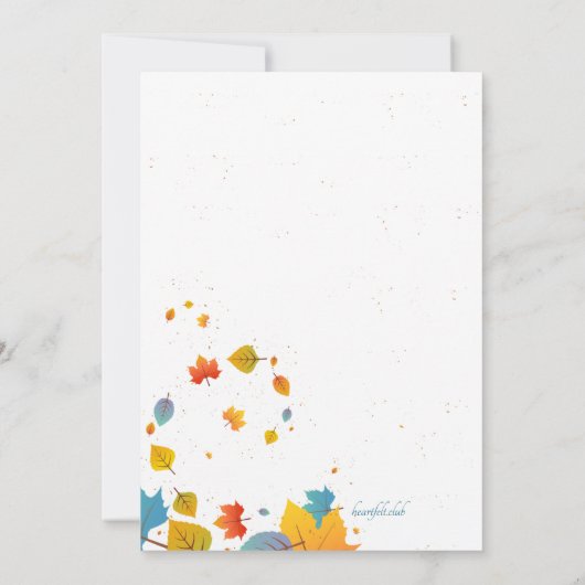 Fall Baby Boy Dusche Einladung (Rückseite)