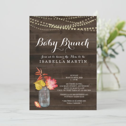 Fall Baby Brunch Einladung (Stehend Vorderseite)