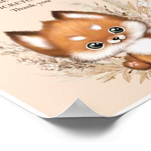 Fall Baby Dusche Boho Diaper Raffle-Zeichen Poster (Ecke)