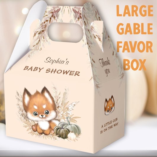 Fall Baby Dusche Cute Fox Pumpkin Large Favor Box Geschenkschachtel