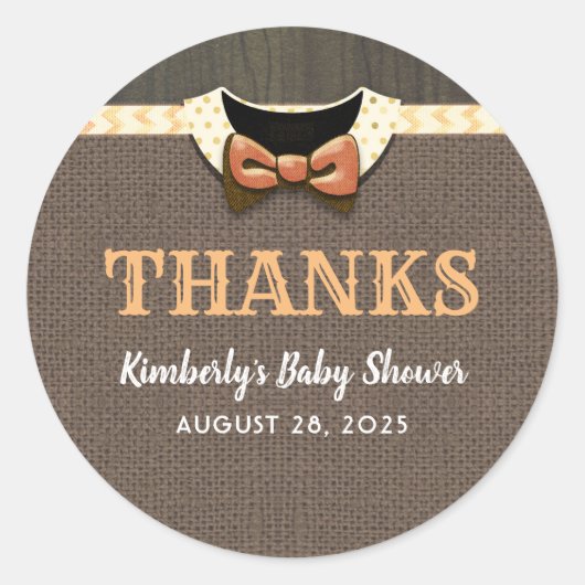 Fall Baby Dusche Danke Runder Aufkleber (Vorderseite)