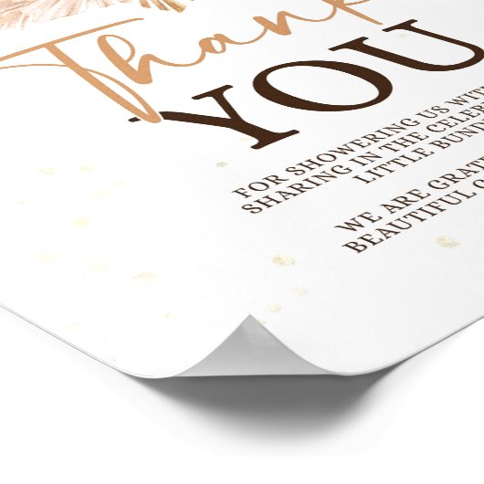 Fall Baby Dusche Danke Sign Poster (Ecke)