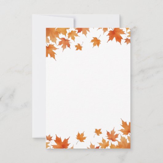 Fall Baby Dusche Dankeskarte (Rückseite)