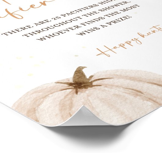 Fall Baby Dusche Der Schnuller Jagd Schild (Ecke)