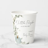 Fall Baby Dusche ein wenig Pumpkin Blue Pappbecher (Rückseite)