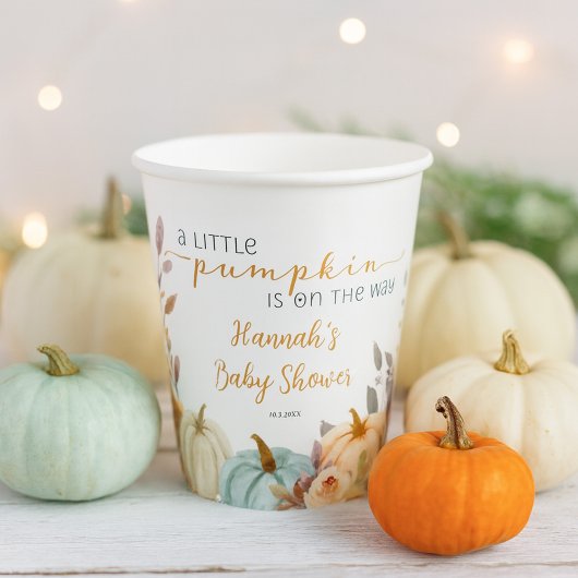 Fall Baby Dusche ein wenig Pumpkin Pappbecher
