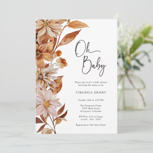 Fall Baby Dusche Einladung (Stehend Vorderseite)