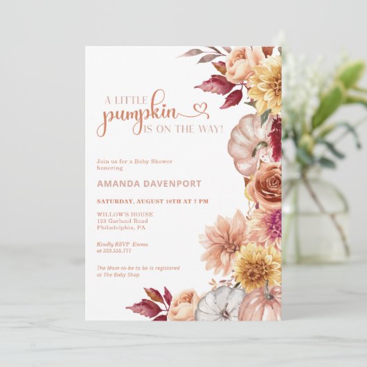 Fall Baby Dusche Einladung (Stehend Vorderseite)