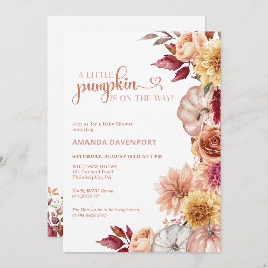 Fall Baby Dusche Einladung (Vorne/Hinten)