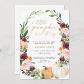 Fall Baby Dusche Einladung, ein kleines Kürbissini Einladung (Vorne/Hinten)