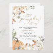 Fall Baby Dusche Einladung, ein kleines Kürbissini Einladung (Vorne/Hinten)