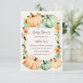 Fall Baby Dusche Einladung Kürbisthema (Stehend Vorderseite)