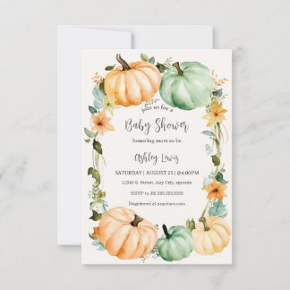Fall Baby Dusche Einladung Kürbisthema