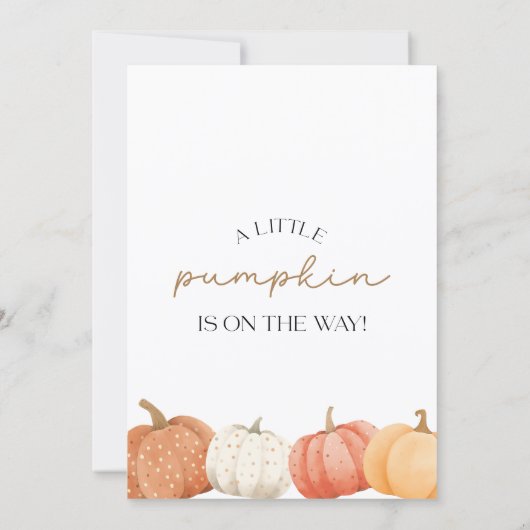 Fall Baby Dusche Einladung Pumpkin (Rückseite)