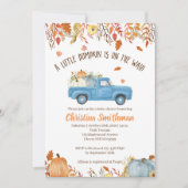 Fall Baby Dusche Einladungen für einen Jungen (Vorderseite)