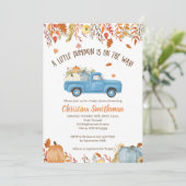 Fall Baby Dusche Einladungen für einen Jungen (Stehend Vorderseite)