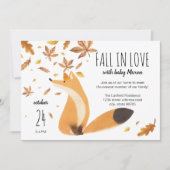 Fall Baby Dusche // Fall in Liebe mit Baby // Fox Einladung (Vorderseite)