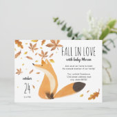 Fall Baby Dusche // Fall in Liebe mit Baby // Fox Einladung (Stehend Vorderseite)