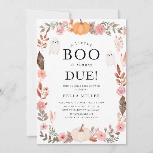 Fall Baby Dusche Halloween Einladung (Vorderseite)