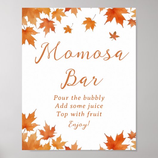 Fall Baby Dusche Momosa Bar Poster (Vorne)