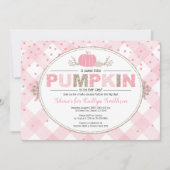 Fall Baby Dusche rosa Kürbisdusche Einladung (Vorderseite)