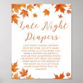 Fall Baby Dusche Spate Night Diapers Party Game Poster (Vorne)