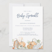 Fall Baby Dusche Sprinkle Pumpkin Blue Einladung (Vorderseite)