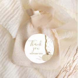 Fall Baby Dusche White Pumpkin Runder Aufkleber