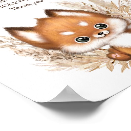 Fall Baby Dusche Windeln Raffle-Zeichen Poster (Ecke)