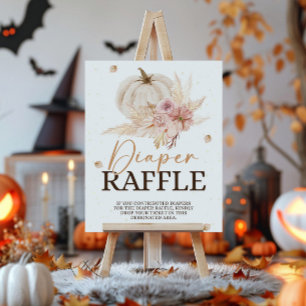 Fall Baby Dusche Windeln Raffle-Zeichen Poster