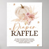Fall Baby Dusche Windeln Raffle-Zeichen Poster (Vorne)