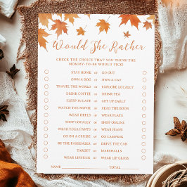 Fall Baby Dusche würde sie eher Spielkarte Einladung