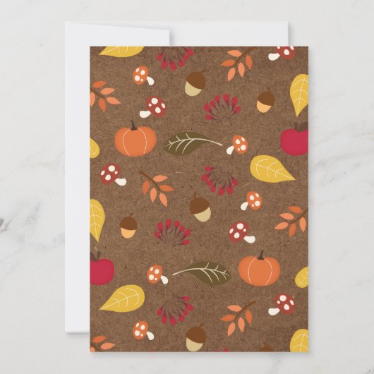 Fall-Baby-Duschen-Einladung - "Fall in Liebe" Rosa Einladung (Rückseite)