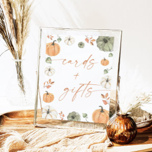 Fall Baby Duschkarten und Geschenke Zeichen, Pumpk Poster