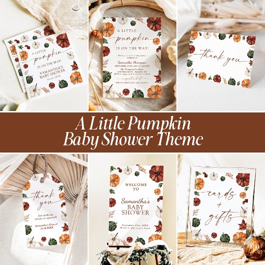 Fall Baby Duschkarten und Geschenke Zeichen, Pumpk Poster