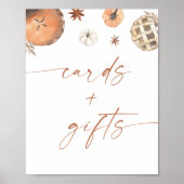 Fall Baby Duschkarten und Geschenke Zeichen, Pumpk Poster (Vorne)