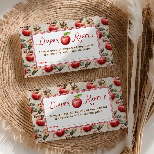 Fall Baby Duwer Apple Windeln Raffle Begleitkarte