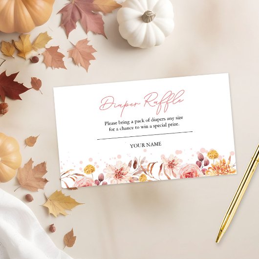 Fall Baby Duwer Diaper Raffle Begleitkarte