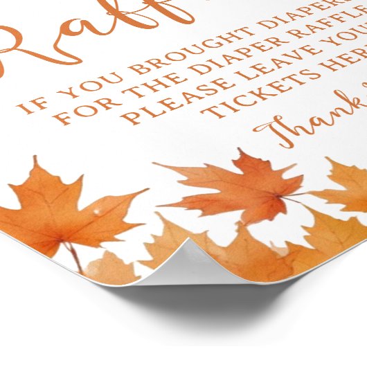 Fall Baby Duwer Diaper Raffle Poster (Ecke)