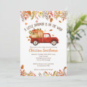 Fall Baby Duwer Einladungen Kleine Pumpkin (Stehend Vorderseite)