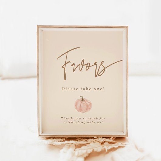 Fall Baby Duwer Favoriten Zeichen, Pumpkin Favors Poster