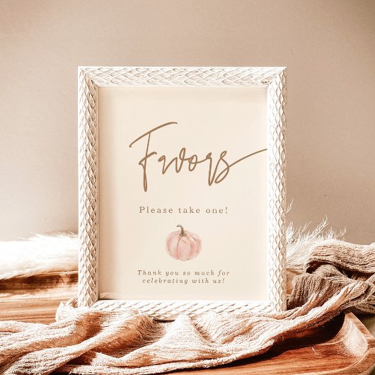 Fall Baby Duwer Favoriten Zeichen, Pumpkin Favors Poster