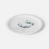 Fall Baby Duwer Gender Neutral Pumpkin Pappteller (Schrägansicht)