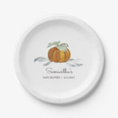 Fall Baby Duwer Gender Neutral Pumpkin Pappteller (Vorderseite)