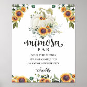 Fall Baby Duwer Greenery Mimosa Bar Sign Poster (Vorne)