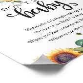 Fall Baby Duwer Greenery Say Baby Sign Poster (Ecke)