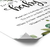 Fall Baby Duwer Greenery Say Baby Sign Poster (Ecke)