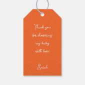 Fall Baby Duwer Pumpkin und Owl Herbst Danke Geschenkanhänger (Rückseite)