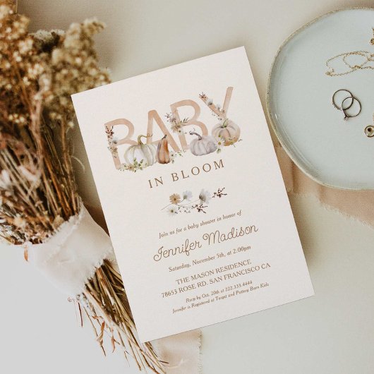 Fall Baby in Bloom Baby Dusche Einladung